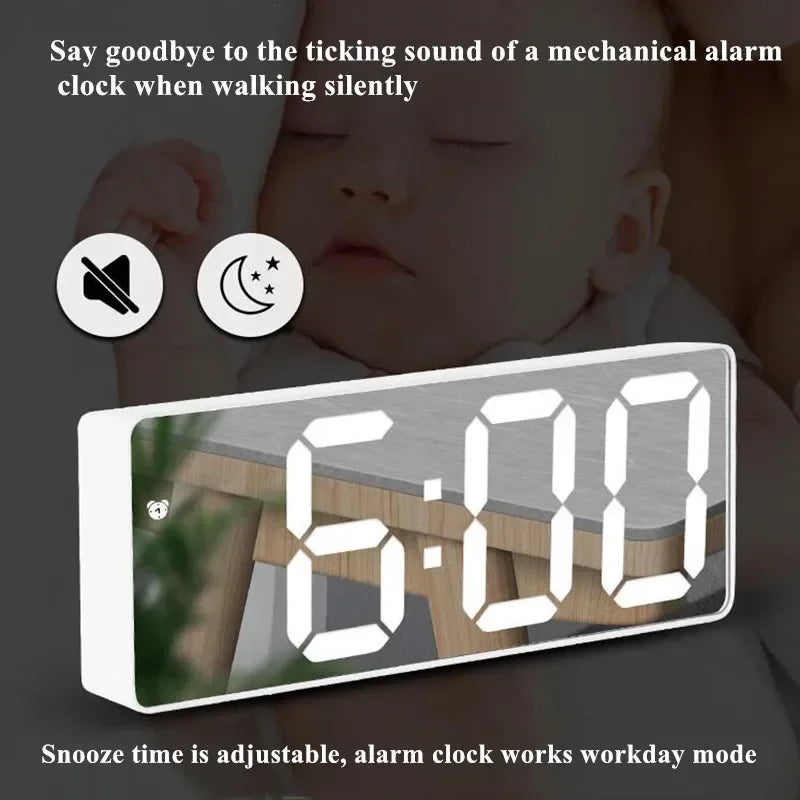 Electronics LED Alarm Clock Digital Children's Electronic Alarm Clock Bedside Table Desk Decorating Tabletop Desktop Clocks Home Peaceful Pleasures Health and Wellness