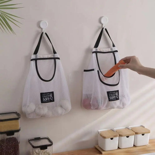 Large Mesh Hanging Storage Bag – Kitchen & Home Organizer Mesh Hanging Organizer Oasis Select