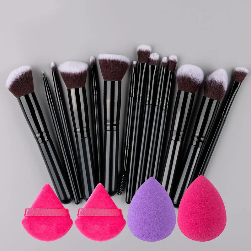 RUNTOIN 14-16Pc Professional Makeup Brush Set – Face & Eye