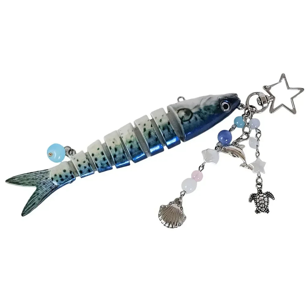 Multi-Jointed Simulation Fish Keychain – Backpack Pendant Gift