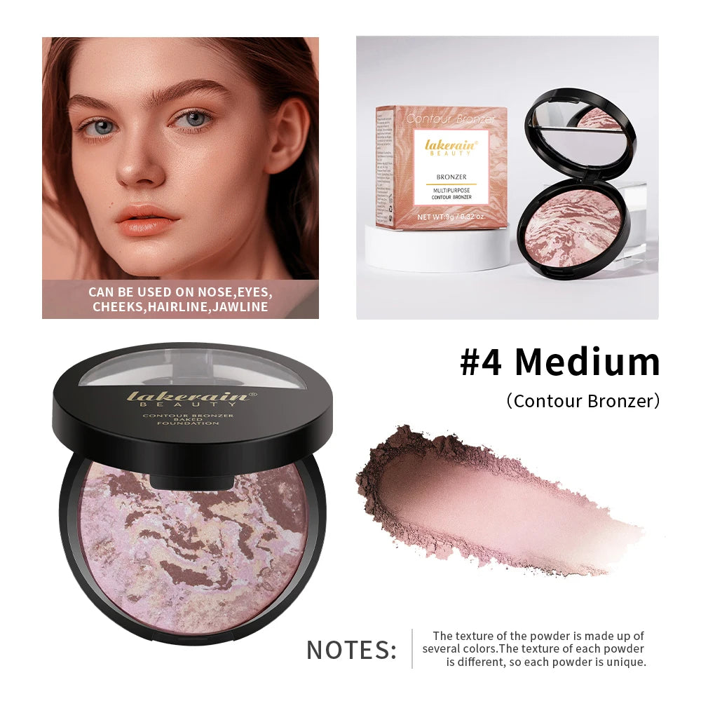 Demi Matte Natural Finish Baked Brighten Color Correcting Powder Foundation Buildable Light to Coverage Oil Control Makeup Peaceful Pleasures Health and Wellness color 4