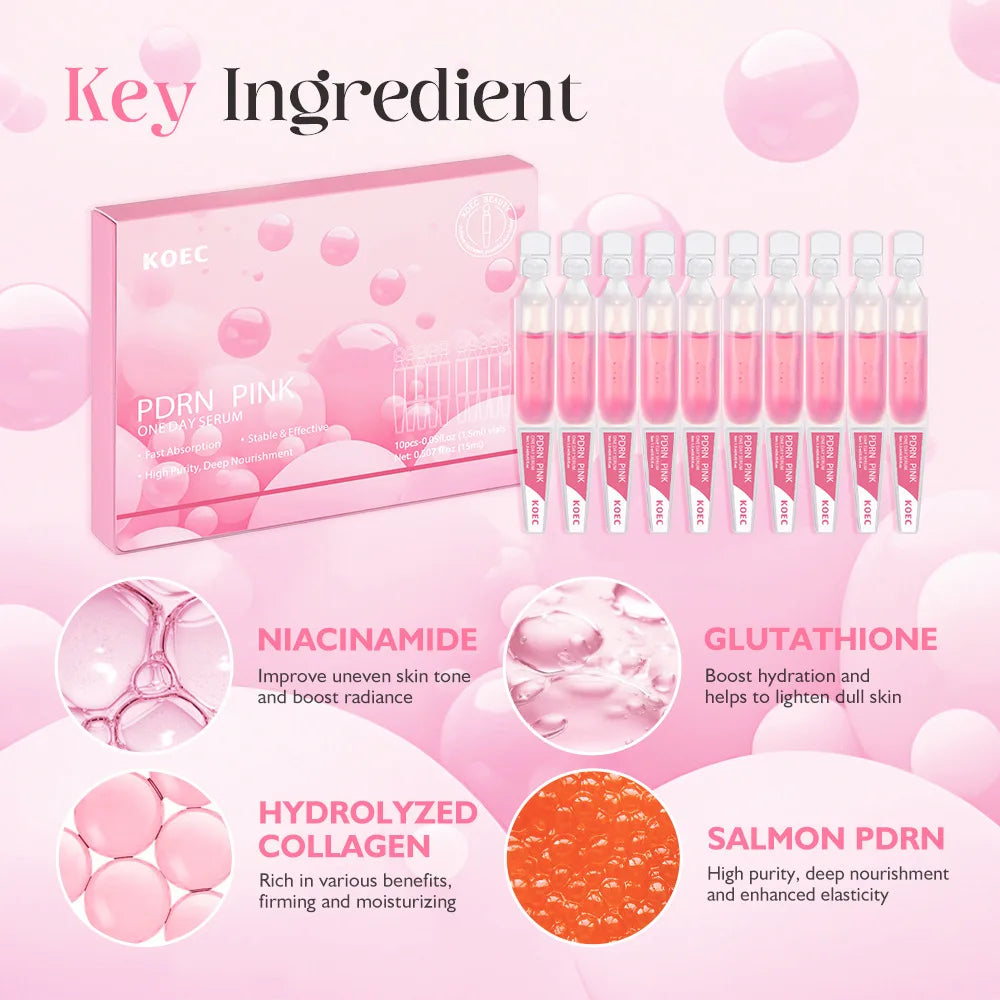 10 bottles of powdered peptide essence in one box, hydrating and moisturizing SALMON PDRN facial essence Peaceful Pleasures Health and Wellness