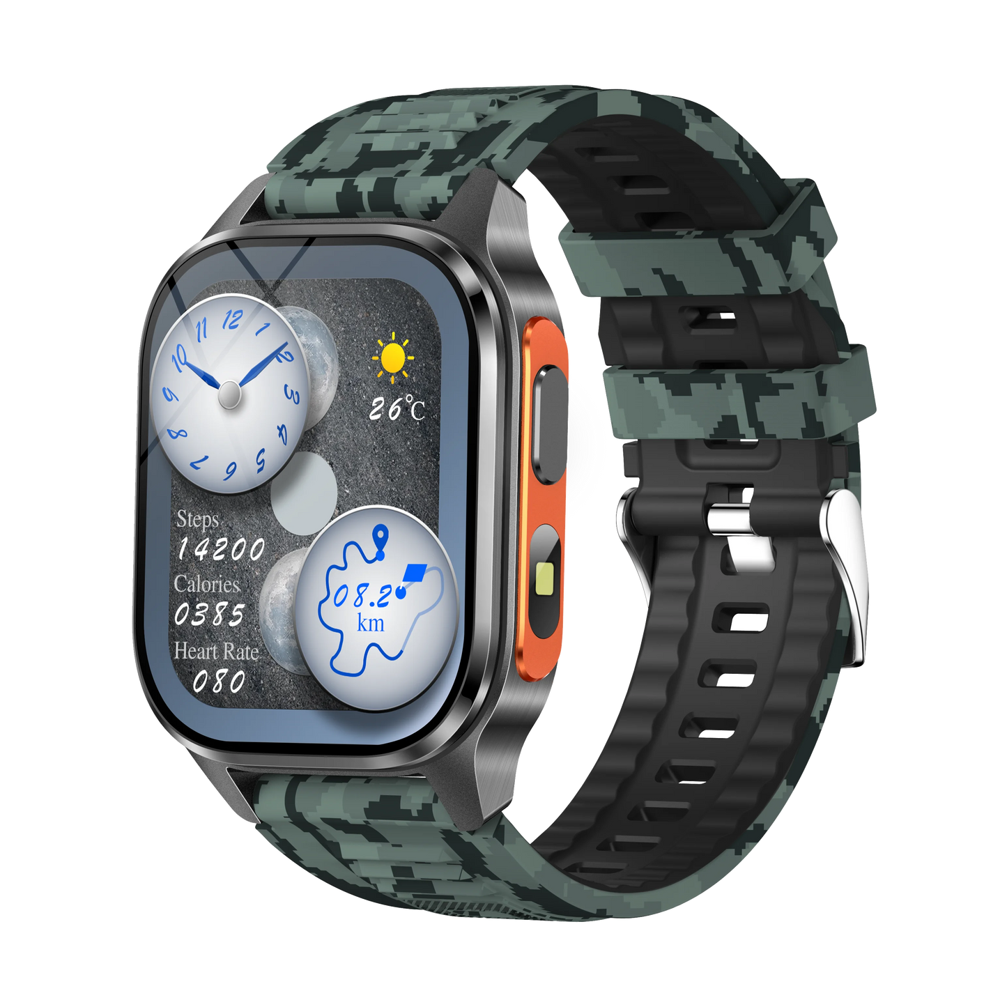 Yoateo Smartwatch Men GPS, AMOLED, Bluetooth, IP68 Waterproof