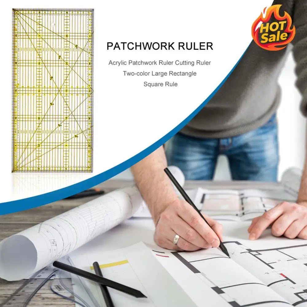 Acrylic Patchwork Ruler – Sewing, Quilting & Drawing Tool