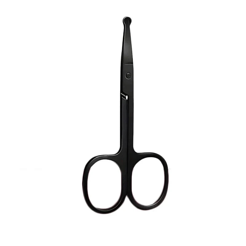 Round-Tip Safety Nose Hair Scissors – Stainless Steel, Black