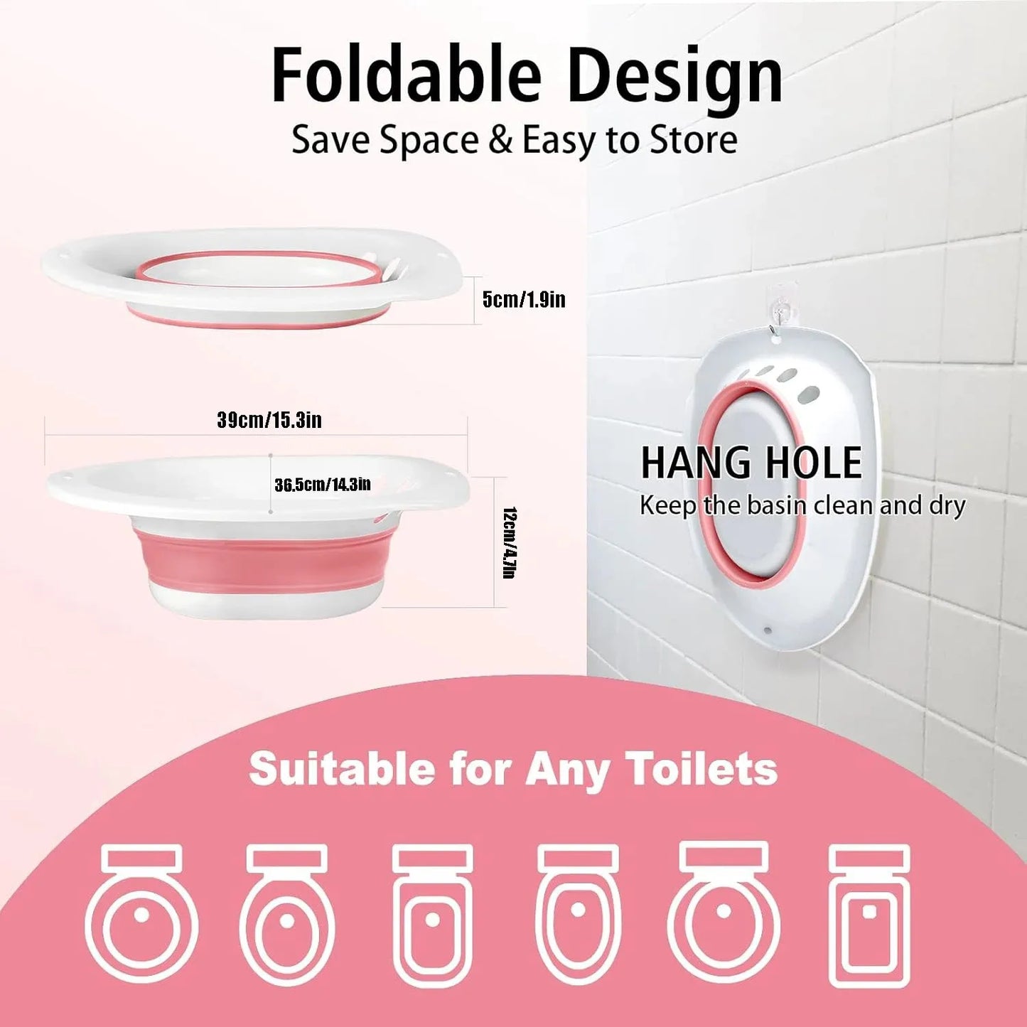 Sitz Bath for Hemorrhoids, Sitz Bath for Toilet Seat, Postpartum Care, Sits Bath Kit for Women, Collapsible, Flusher Hose Peaceful Pleasures Health and Wellness