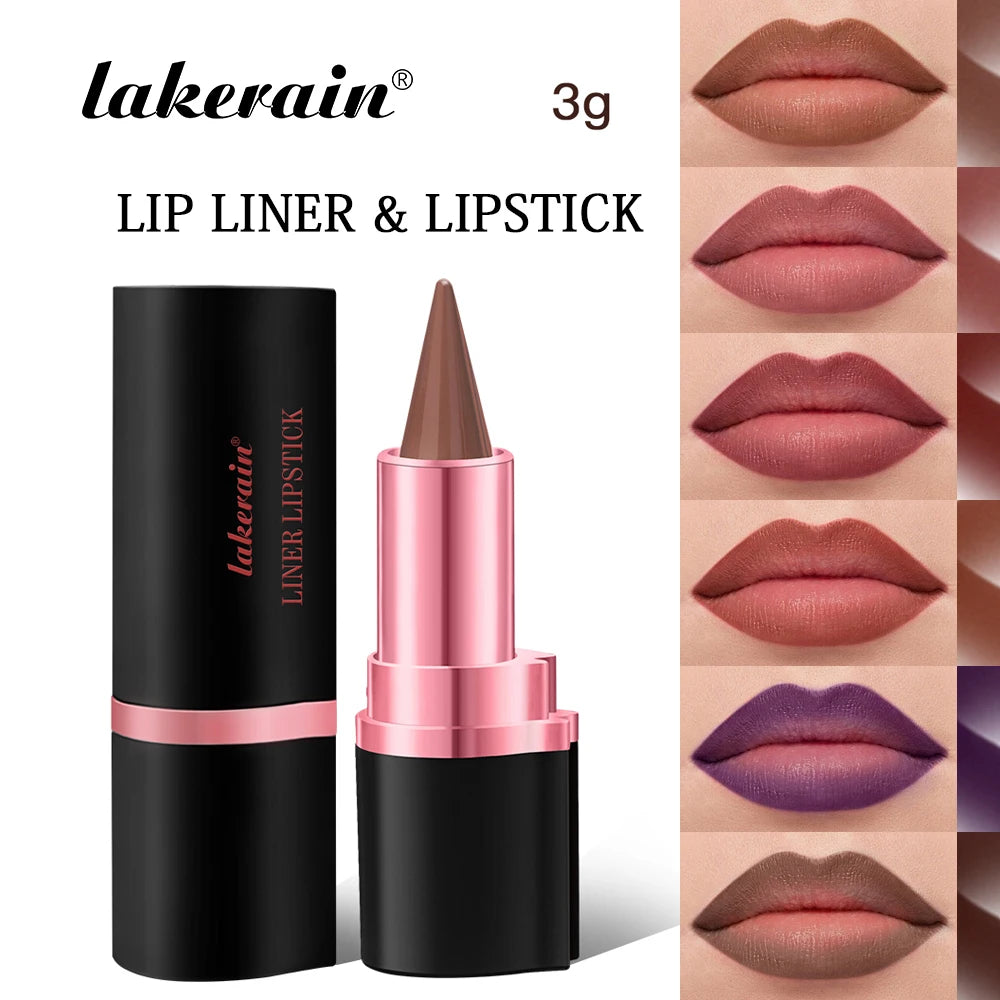 2In1 Matte Liner Lipstick Pen Gradient Lip Liner Red Brown Lipsticks Pencil Lasting Waterproof Lip Stick Sexy Women Lip Cosmetic Peaceful Pleasures Health and Wellness