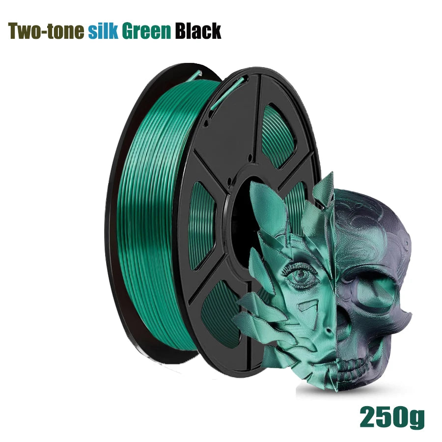 Silk PLA Filament 1.75mm Bundle – Dual Color 4×250g Spools