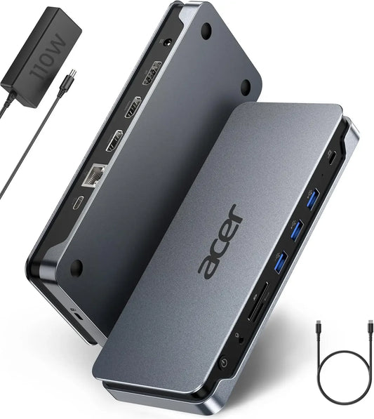 13-in-1 USB-C Docking Station with 110W PD, Triple Monitor Support, Dual 4K HDMI/DP for Windows Laptops Peaceful Pleasures Health and Wellness United States