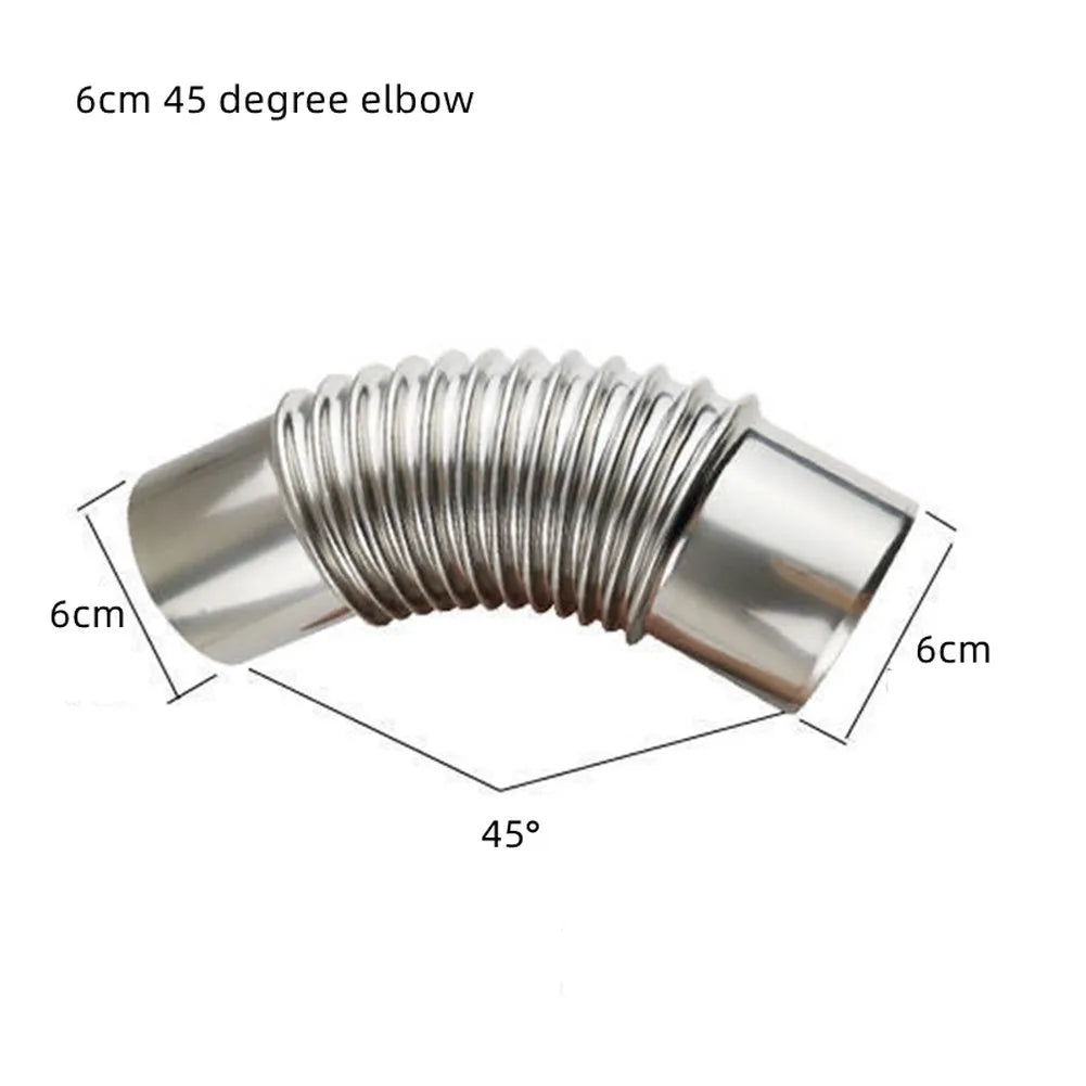 Stainless Steel 45 Degree Elbow Tube Chimney Insert Curved Multi Flue