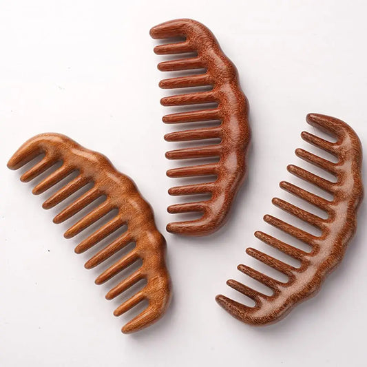 Lacquer Free Gold Wire Sandalwood Massage Comb Scalp Multi Tooth Cloud Comb Carry You Fine Tooth Hair Comb Meridian Comb Natural Peaceful Pleasures Health and Wellness