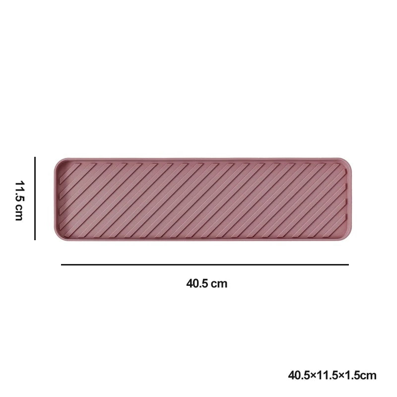 Silicone Dish Drying Mat Multifunctional Heat Resistant Tableware Dishwaser Mat Sink Mat for Kitchen kitchen accessories coaster Peaceful Pleasures Health and Wellness A Pink Silicone material
