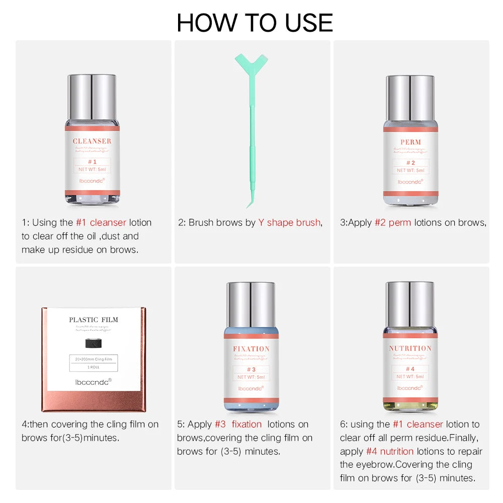 Hot Brow Lift Perming Eyebrow Lifting Brow Lamination Kit With Cling Film Nutrition Keratin Perming Lotion For Home Use Kit Peaceful Pleasures Health and Wellness