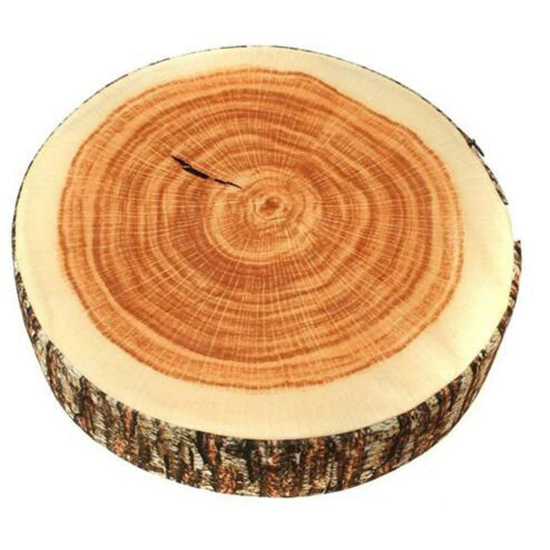 Home Pillow Round Stump Creative High Simulation Cushion Wood Grain Cylindrical Wooden Pile Cushion Home Decoration Peaceful Pleasures Health and Wellness Wood circle