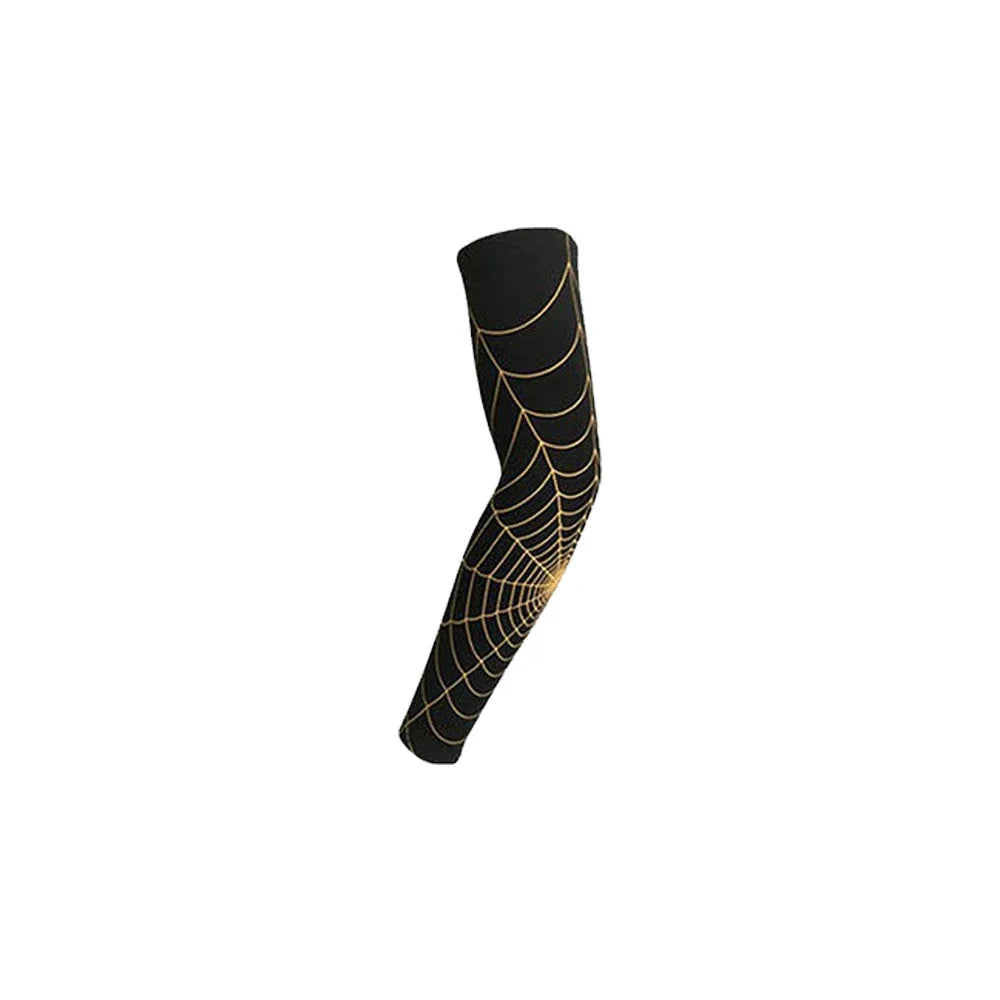1Pc Soft UV Protection Cooling Arm Sleeves,Sun Protection Arm Cover for Cycling,Running,Tattoo Cover Up Arm Warmer for Men Women Peaceful Pleasures Health and Wellness Black Gold-1PCS L