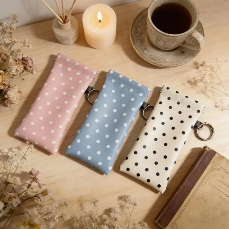 Polka Dot Eyeglasses Case – Travel Sunglasses Zipper Pouch