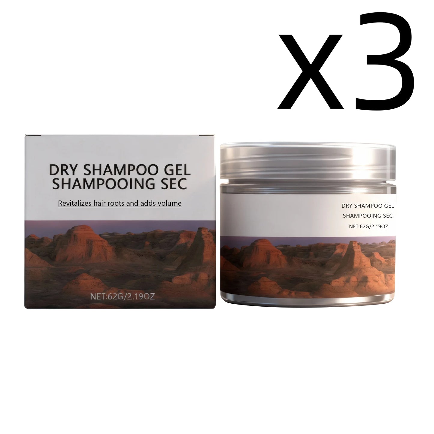 Coconut Oil Dry Shampoo Gel Add Hair Volume Natural Plump Fluffy Keep Hair Refreshing Convenient Use Non Greasy Hair Wash Gels Peaceful Pleasures Health and Wellness 62g Boxed X 3PCS