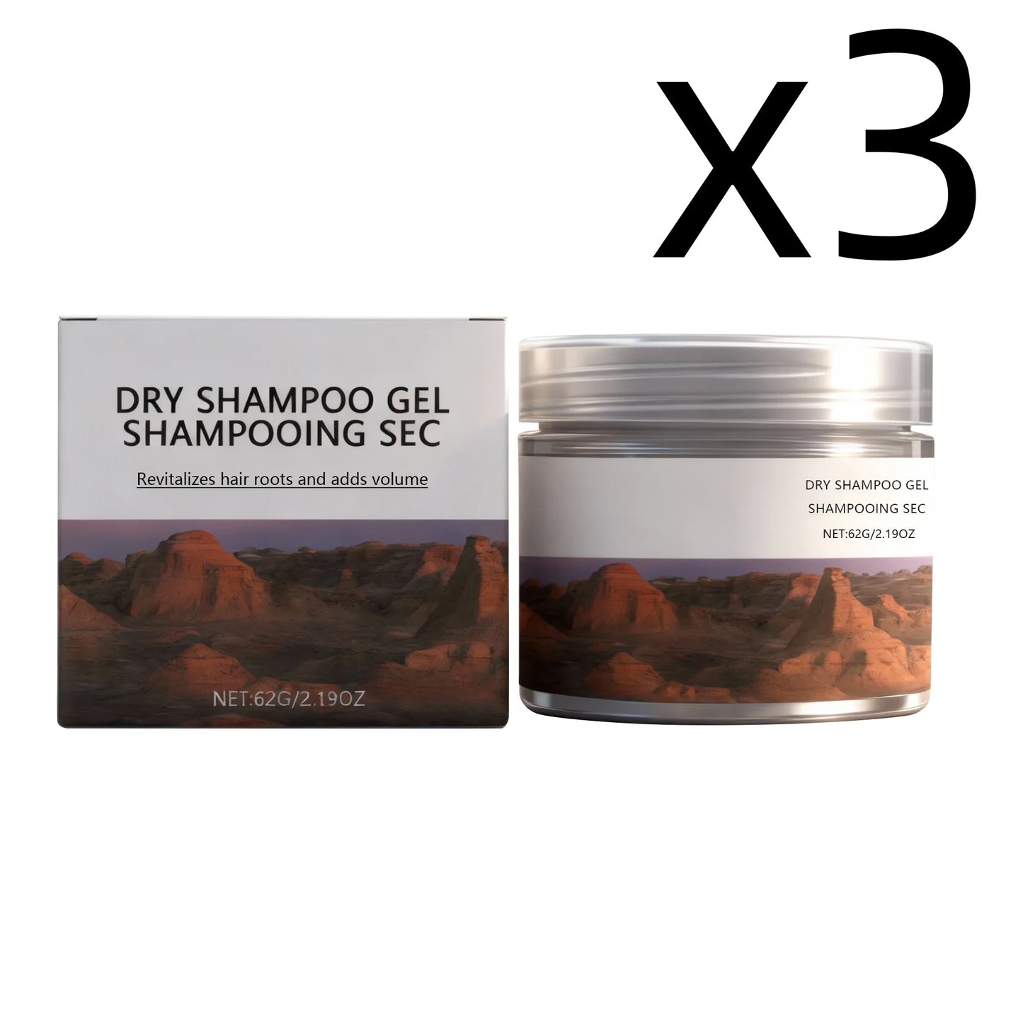 Coconut Oil Dry Shampoo Gel – Volume & Refresh, Non-Greasy 62g