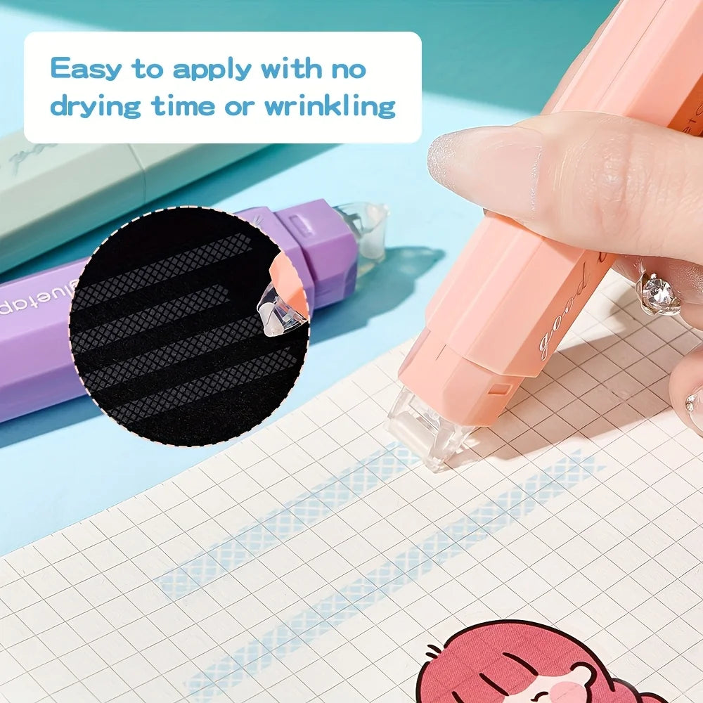 4-Pack Waterproof Glue Tape Rollers for Scrapbooking & Crafts