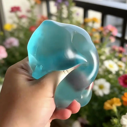 Transparent Squishy Ball TPR Soft Elastic Sensory Fidget Toy Portable Stress Relief Decompression Hand Squeeze Toy for Gift Peaceful Pleasures Health and Wellness