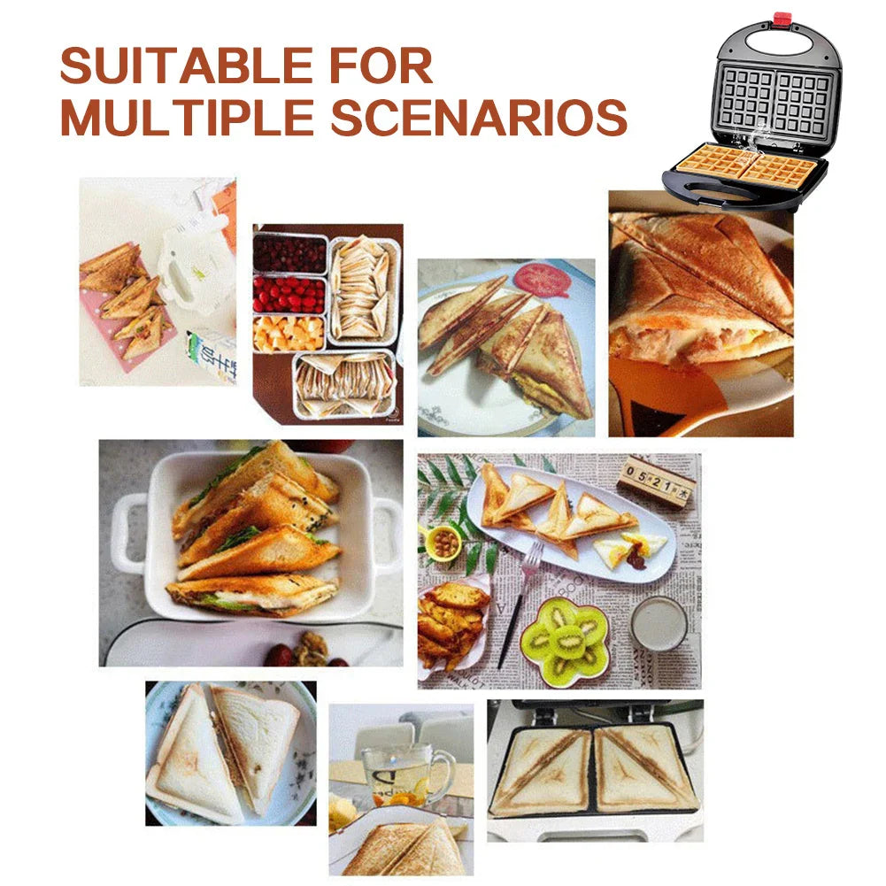 750W Non-Stick Sandwich Press & Waffle Maker | Countertop