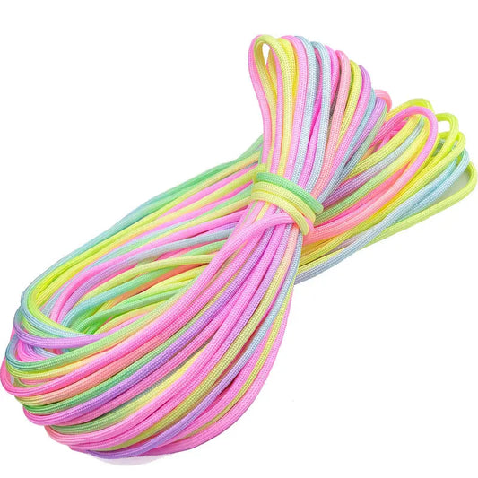 4mm Rainbow Colors Cord Rope III 7 Strand Parachute Lanyard Rope Climbing Camping Survival Equipment Paracord Bracelet rope Peaceful Pleasures Health and Wellness