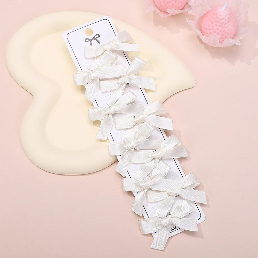 4 8 Girls Bows Mini Hair Clips Metal Hairpin Headwear Barrette