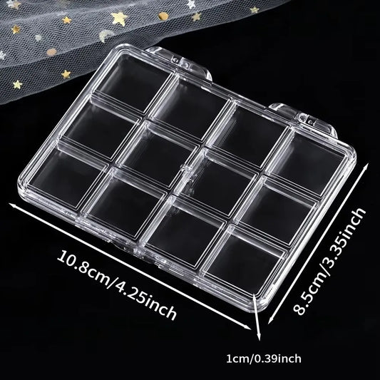 Transparent Nail Art Storage Box – 12, 15 & 24 Grid Organizer Nail Art Organizer Oasis Select
