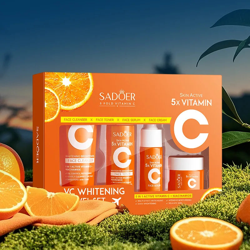 Vitamin C 4-Piece Travel Skin Care Set – Toner, Serum & Cream