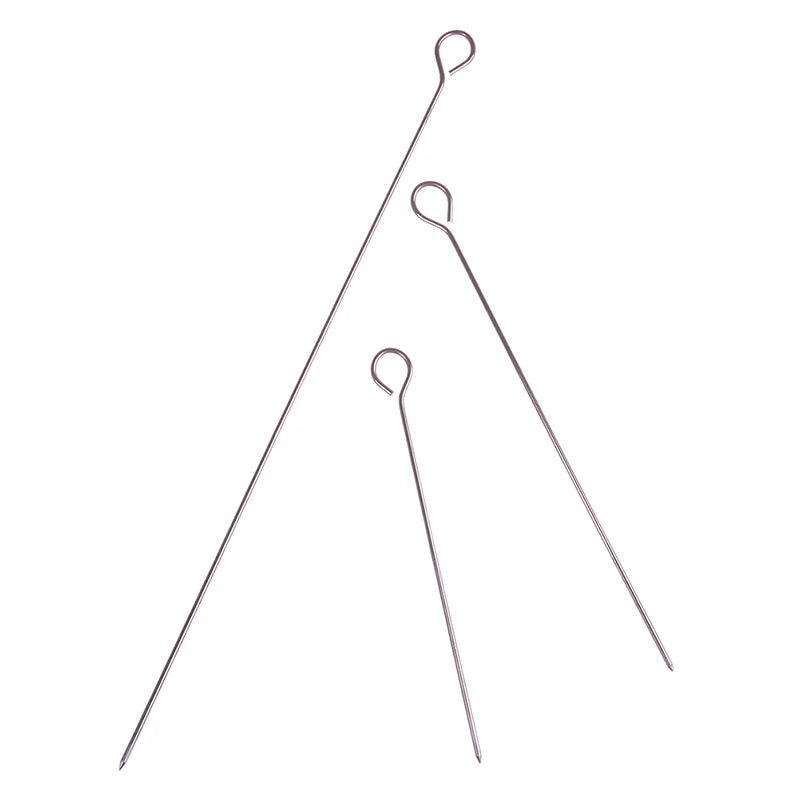 10-Pack Stainless Steel BBQ Skewers – Round Roasting Needles