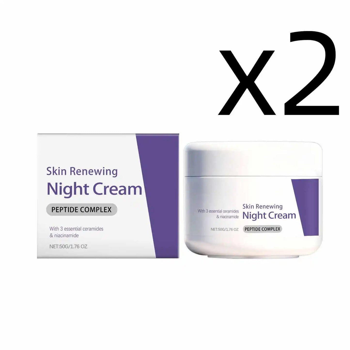 Niacinamide Brighten Night Cream Improve Dullness Inhibit Melanin Production Shrink Pores Deeply Nourish Skin Moisturizing Cream Peaceful Pleasures Health and Wellness 2x50g