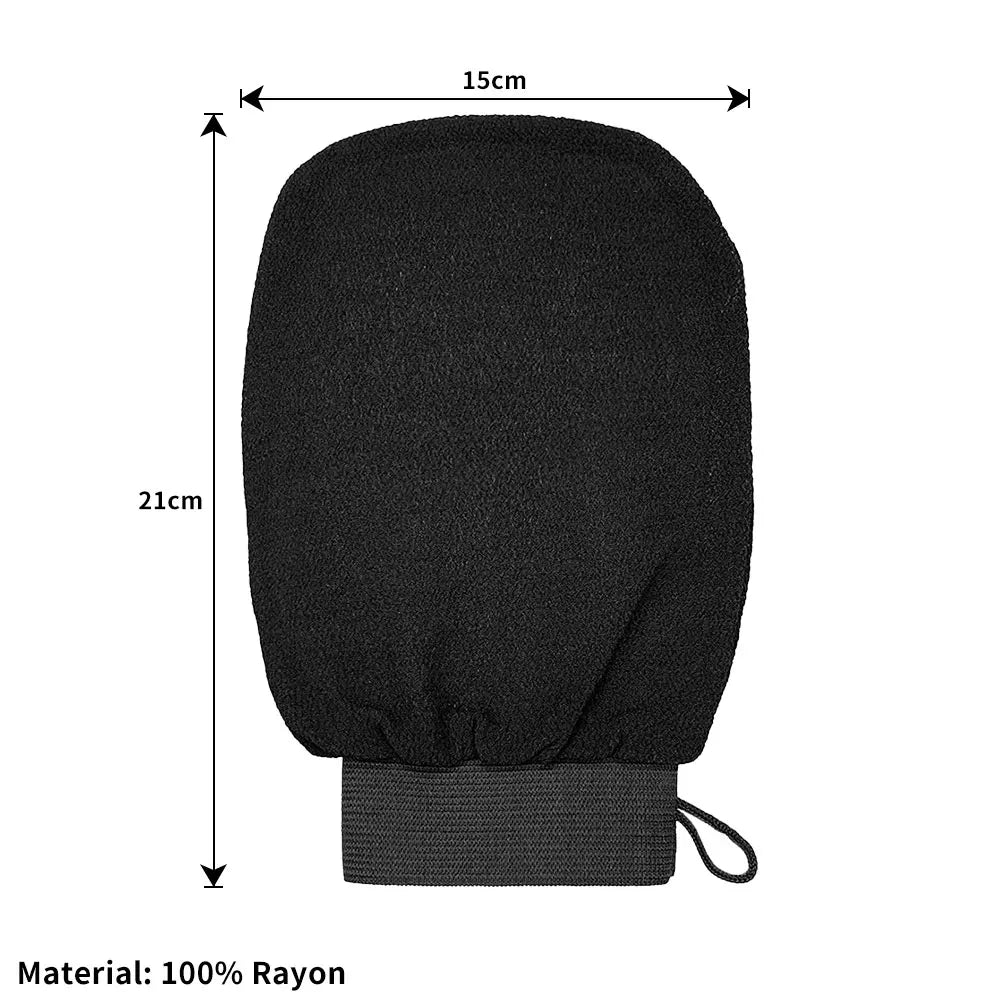 Exfoliating Shower Gloves Painless Remove Dead Skin Scrub Body Korean Massage Mitt For Shower Spa Massage Body Scrub Peaceful Pleasures Health and Wellness Black