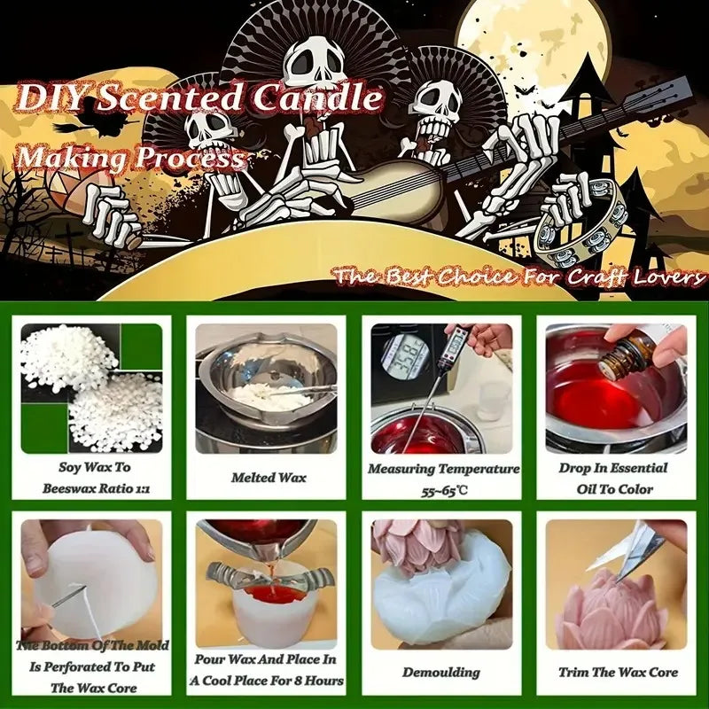 Halloween Skull Ghost Bride Silicone Candle Mold – DIY Craft
