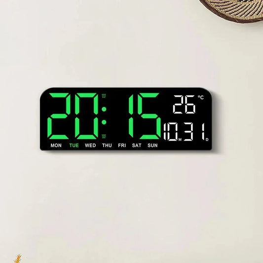 Multifunctional Decorative 9 Inch LED Large Digital Wall Clock With Temperature Date Week Alarm For Home Office Room Decor Peaceful Pleasures Health and Wellness