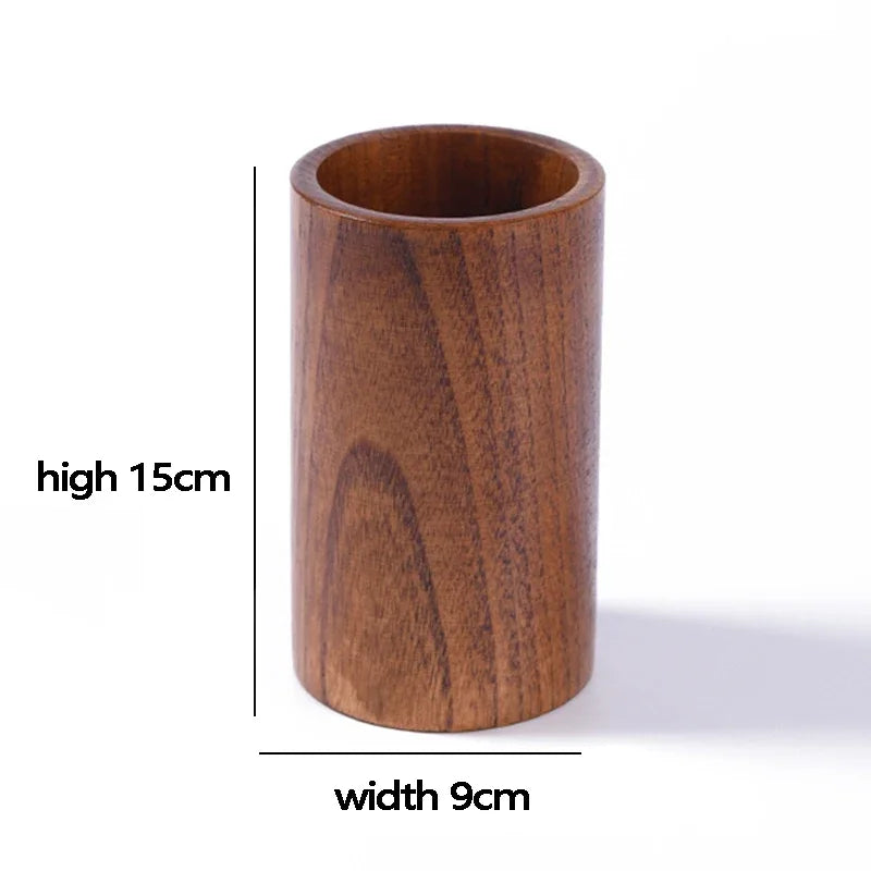 7pcs/set Teak Natural Wood Tableware Spoon Ladle Turner Rice Colander Soup Skimmer Cooking Spoon Scoop Kitchen Reusable Tool Kit Peaceful Pleasures Health and Wellness Chopstick holder