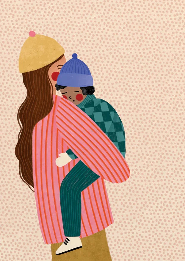 Abstract Mother & Son Canvas Print | Nursery Wall Art