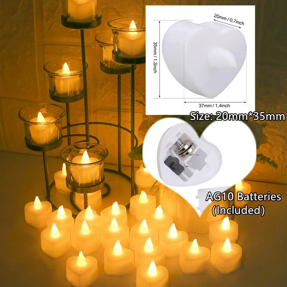 Heart Shape LED Candles Light Flameless Love Candle Light for Marriage Proposal Wedding Valentine's Day Anniversary Thanksgiving Peaceful Pleasures Health and Wellness