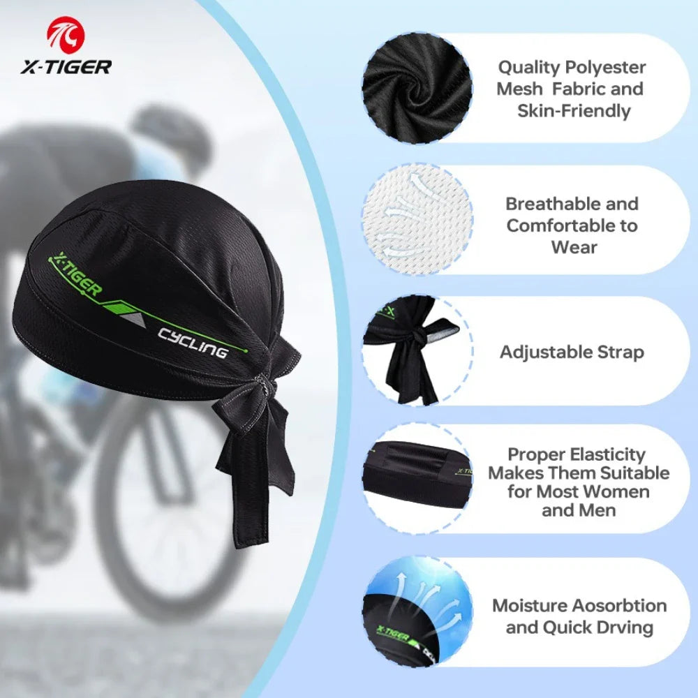 X-TIGER Cycling Bandana Cap – Breathable Quick-Dry MTB Headwear