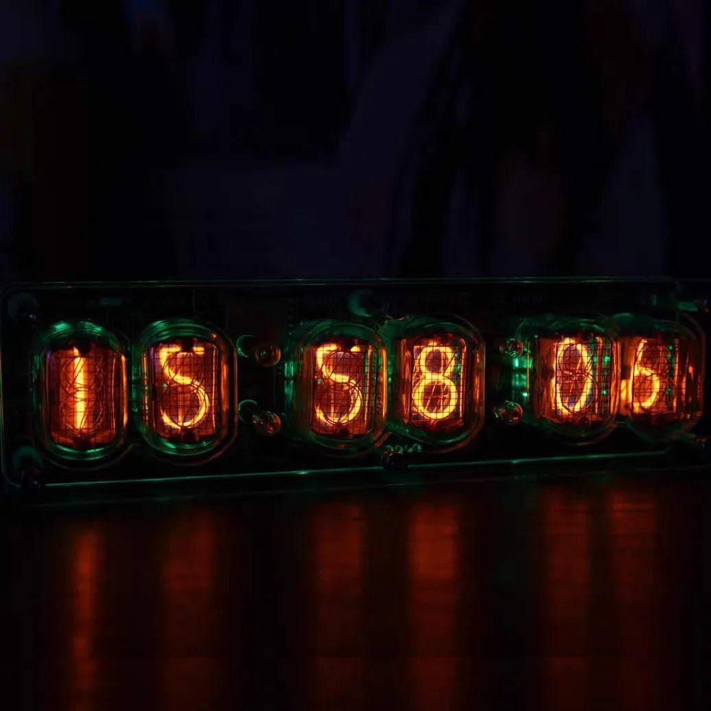 6-Digit IN-12 Nixie Tube Clock with RGB Lights & Remote