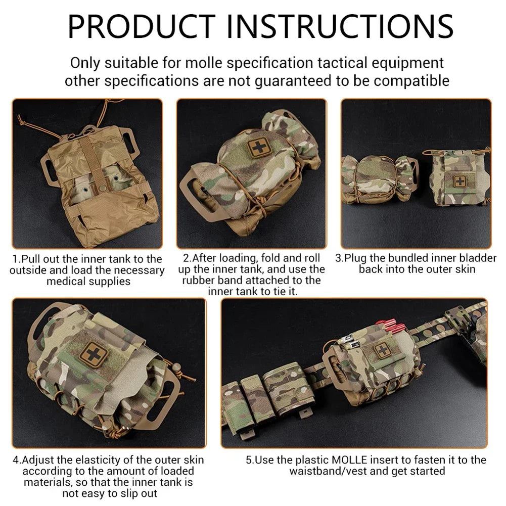 Tactical First Aid Kit Outdoor Hunting Bag Pouch IFAK Kits MOLLE Medical Pouch Rapid Deployment First-aid Survival Kit Peaceful Pleasures Health and Wellness