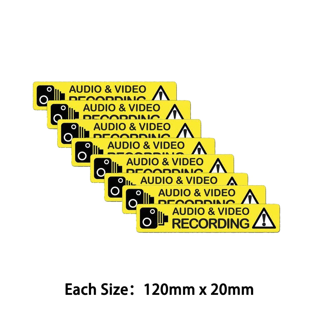 Pack of 8 120mmx20mm In Car Camera Recording Sticker Dash Cam Video Bumper Waterproof Decal Peaceful Pleasures Health and Wellness
