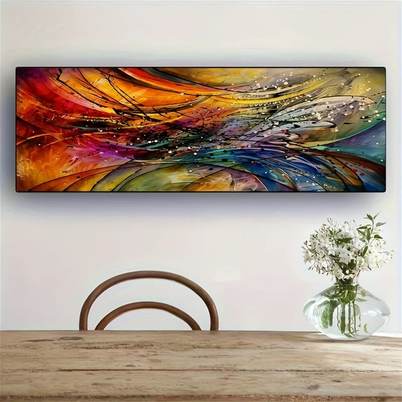 1pc Large Vibrant Abstract Canvas Wall Art Colorful Van Gogh Style Painting Modern Art Deco Design Unframed Art, Canvas Wall Art Peaceful Pleasures Health and Wellness