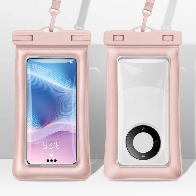 IPX8 waterproof mobile phone bag transparent pouch for swimming bag phone waterproof case underwater phone case waterproof pouch Peaceful Pleasures Health and Wellness Pink(7.2 inch)