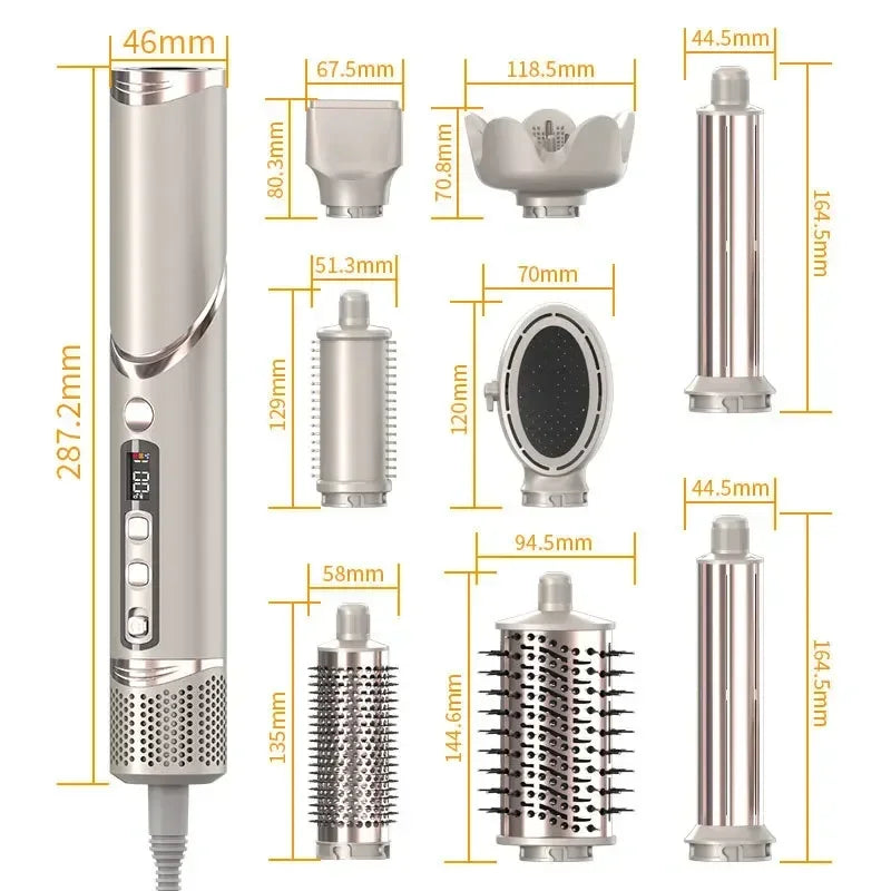 8 in 1 Professional Folding Hair Dryer Airwrap High Speed 110000rpm Blow Dryer Automatic Curling Iron Salon Hair Styling Tools Peaceful Pleasures Health and Wellness