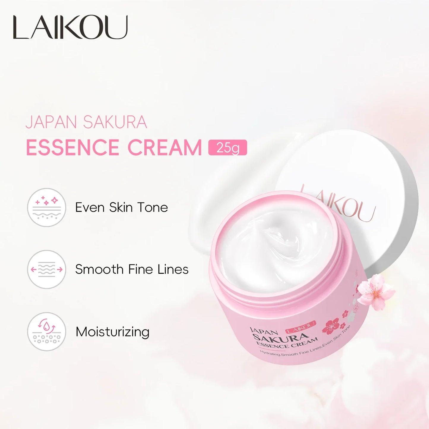 LAIKOU Sakura Essence Face Cream – Hydrating & Brightening