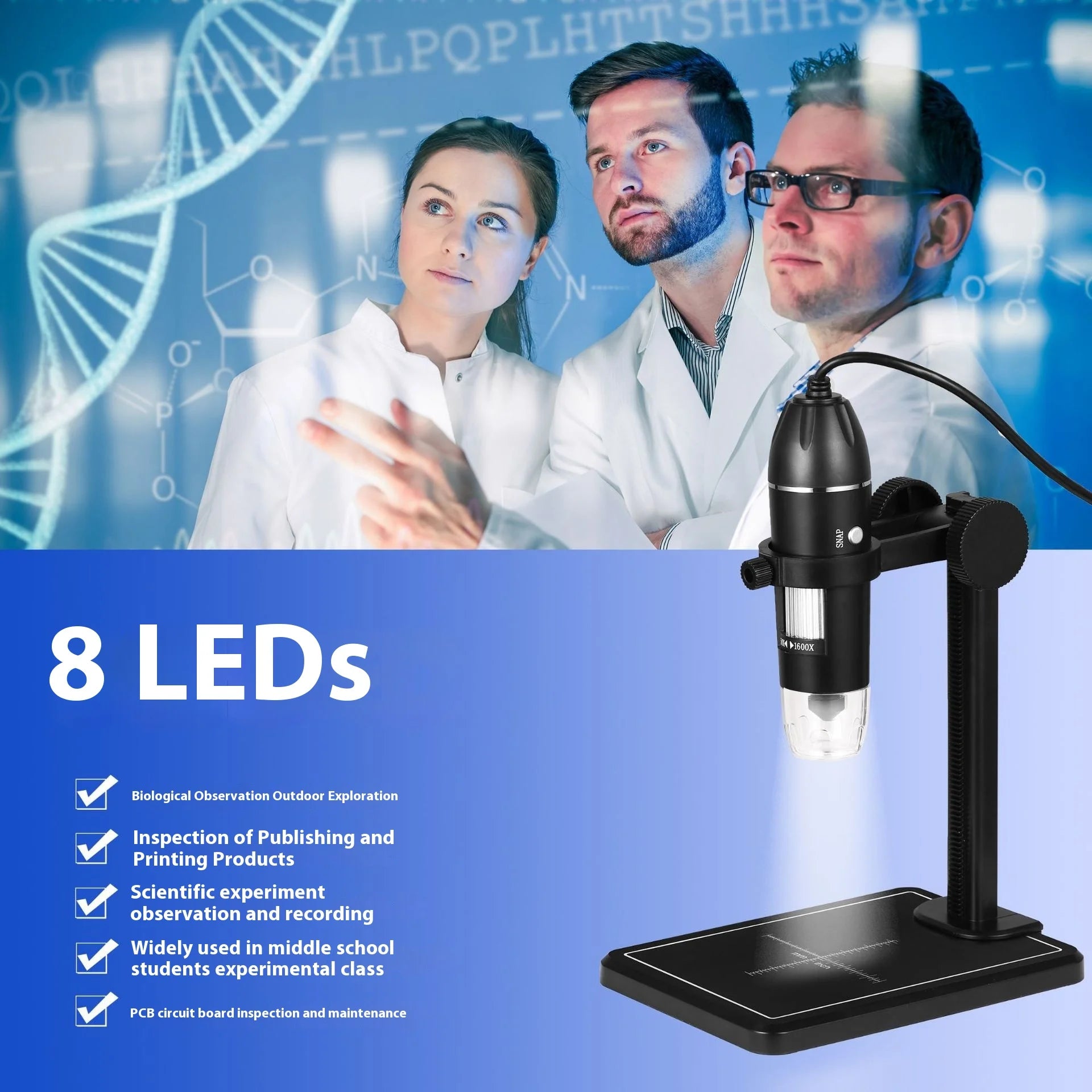 1000X Usb Digital Microscope for Maintenance and Inspection, Electronic Magnifying Glass for Video Tape Measurement Peaceful Pleasures Health and Wellness