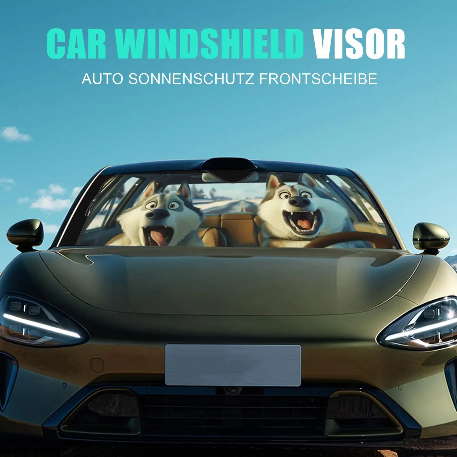 Car Sun Screen Visor Windshield Shade Foldable Shield With Suction Cup Window Covers UV Protection Summer, Fun Vehicle Accessory Peaceful Pleasures Health and Wellness