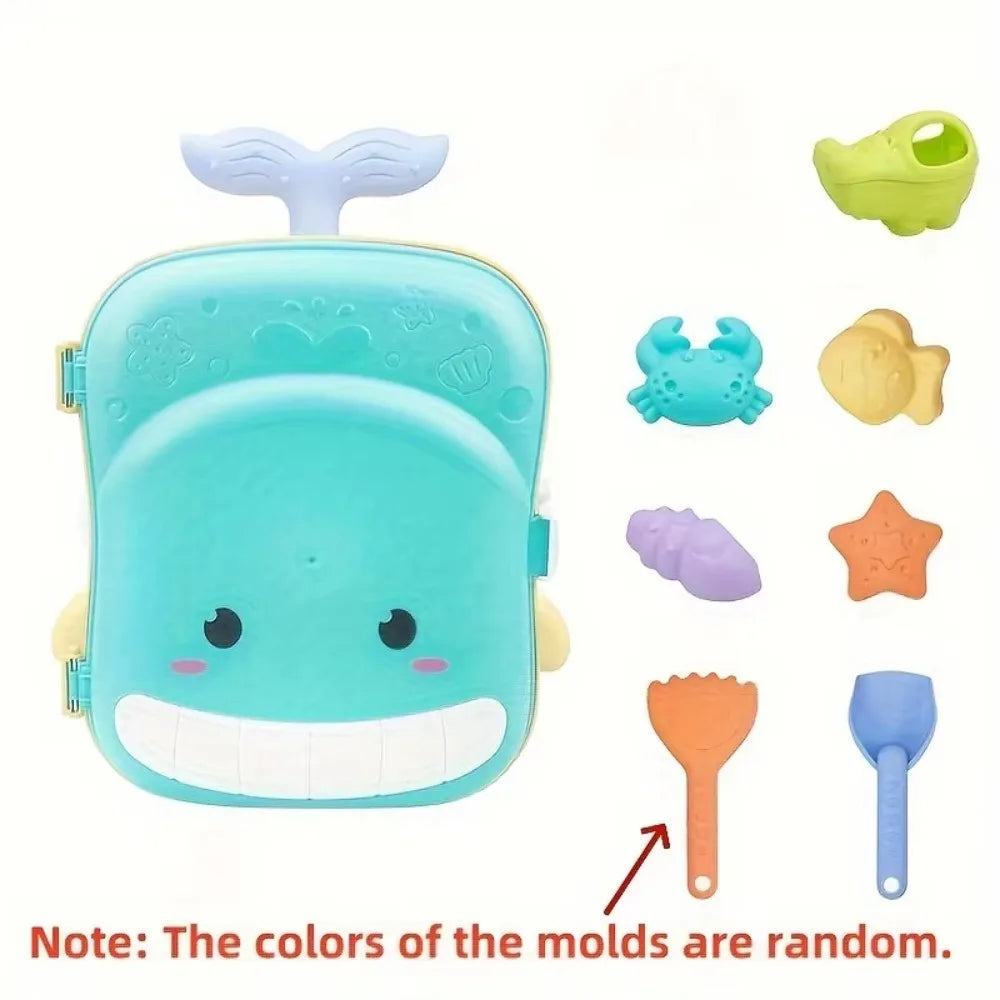 Beach Sand Toys Set for Toddlers | Animal Molds & Whale Case