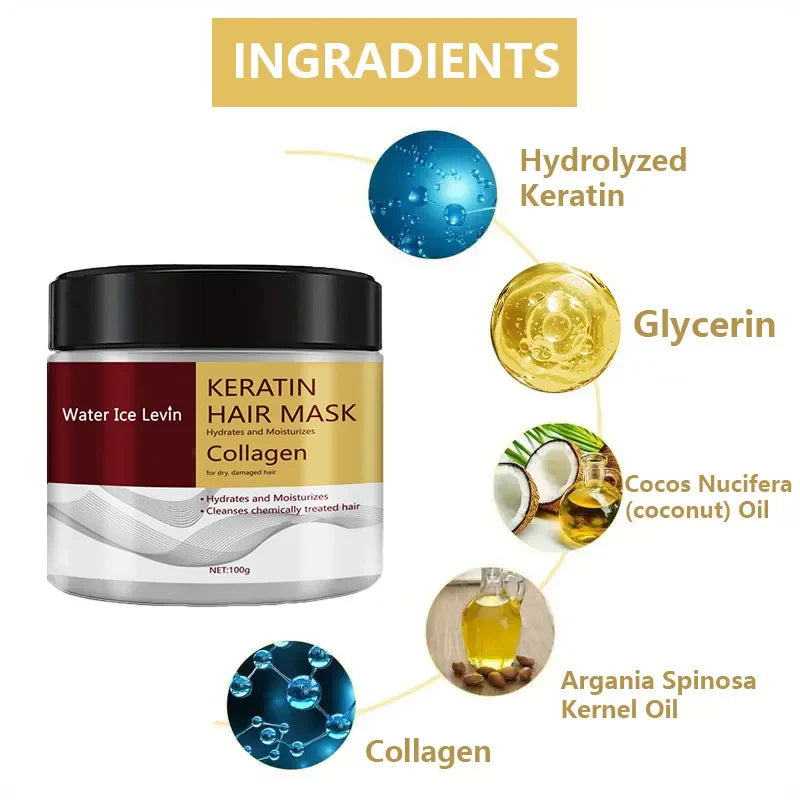 Collagen Keratin Hair Mask – Repair Frizz, Moisturize & Smooth