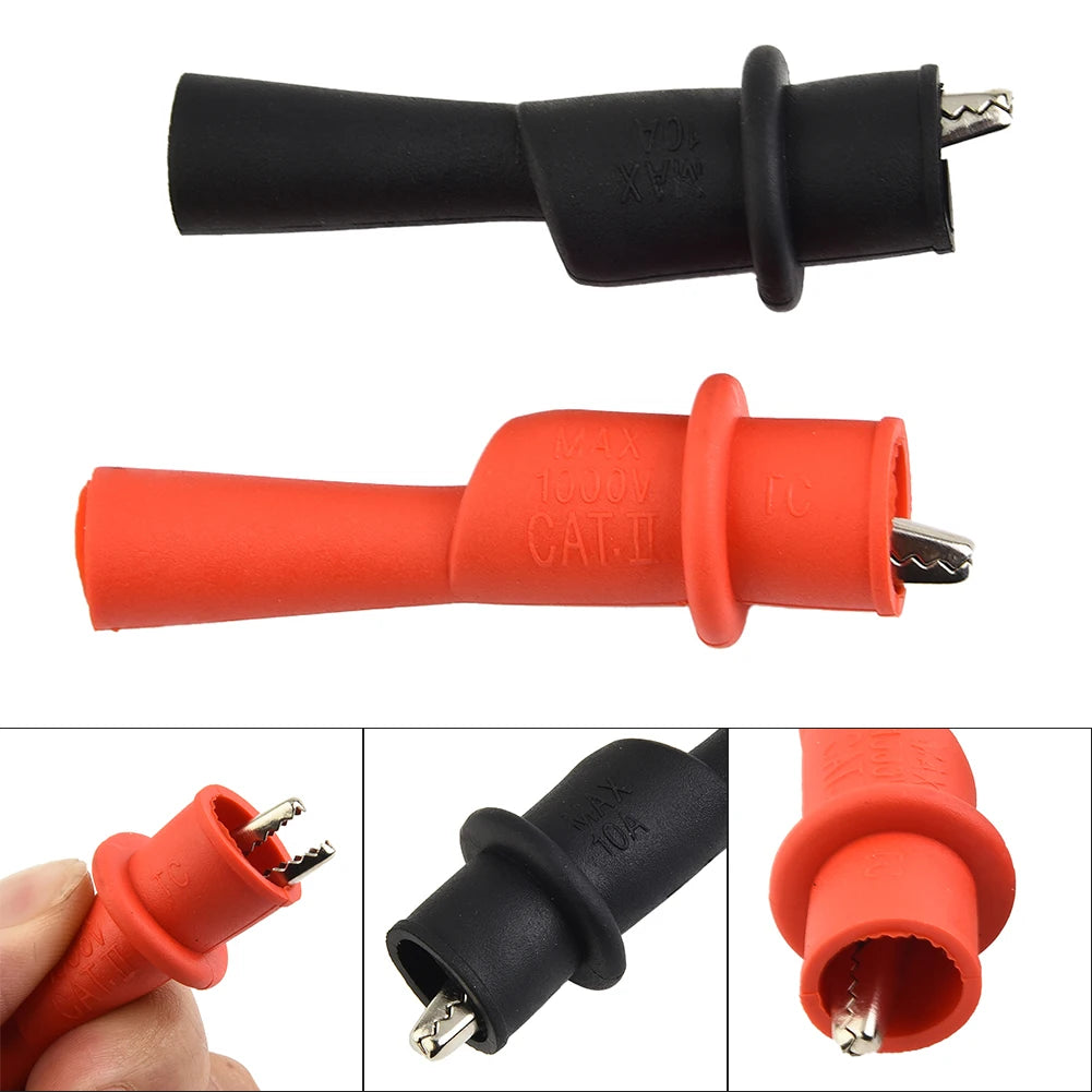 Alligator Crocodile Test Clip Wire Tips Clamp Red+black Multi-meter